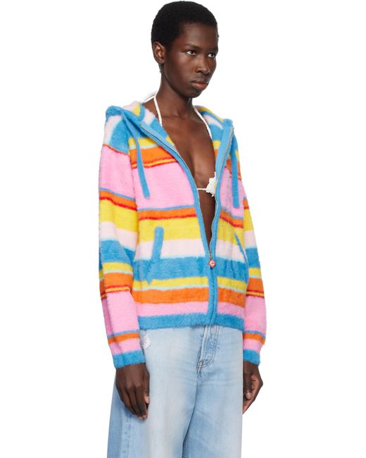Casablanca Orange Fluffy Stripe Oversized Hoodie