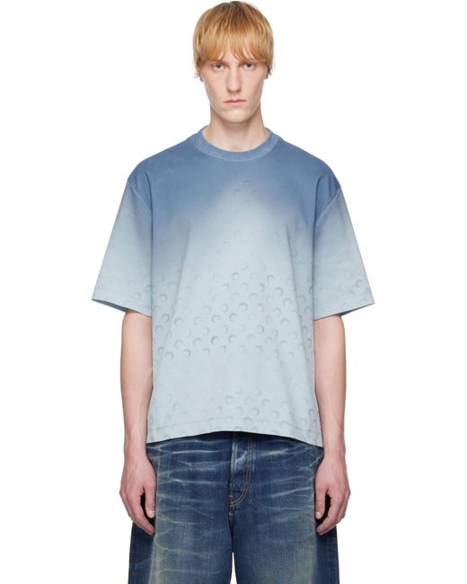 MARINE SERRE Blue Moon Faded Jersey Loose Fit T-Shirt for men