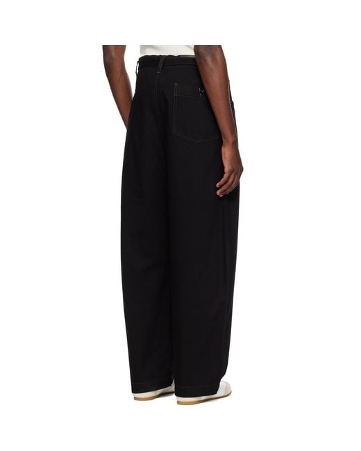 Lemaire Black Oversized Workwear Jeans for men