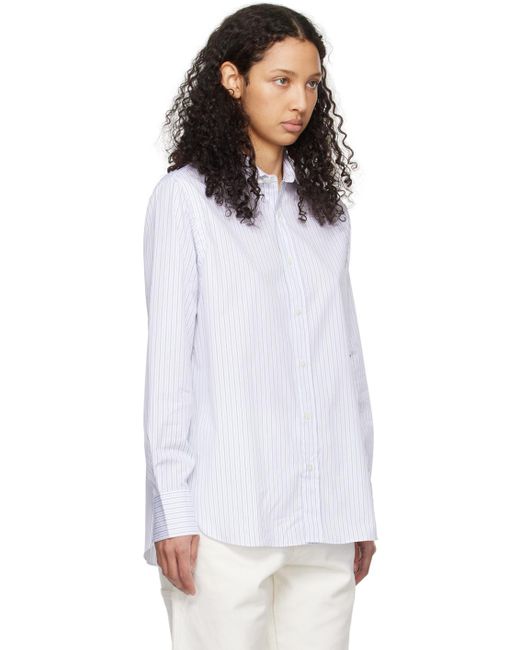 HOMMEGIRLS White 70's Stripe Shirt