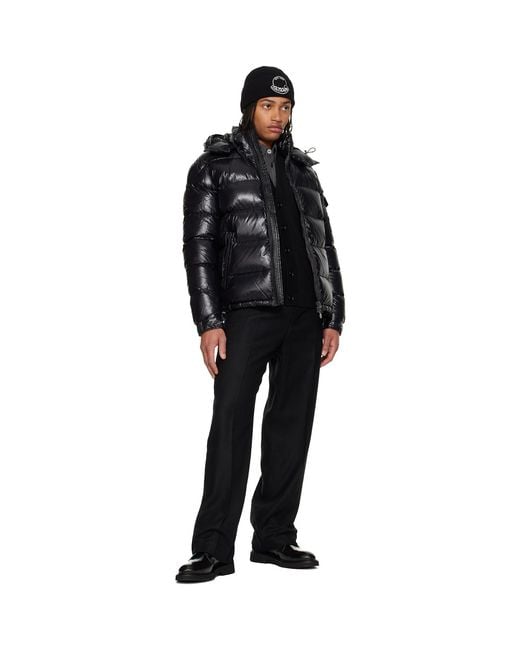 Moncler Black Maya Hooded Short Down Jacket for men