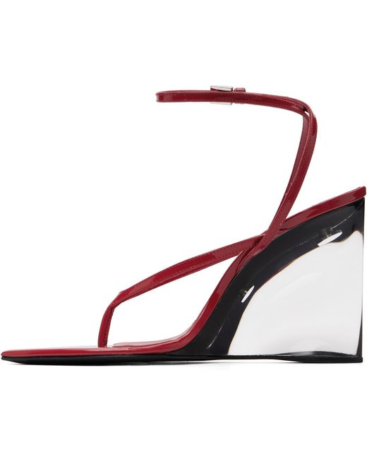 Alaïa Red Invisible Thong Heeled Sandals
