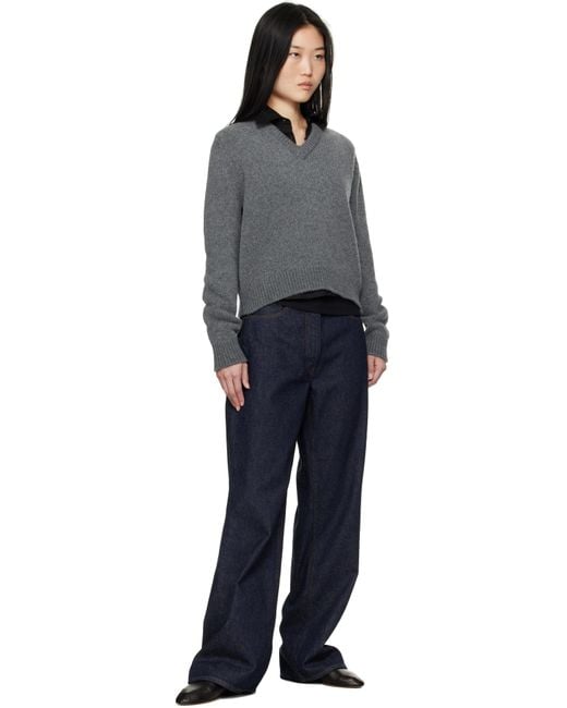 &Daughter グレー Glenn Vネックセーター Black