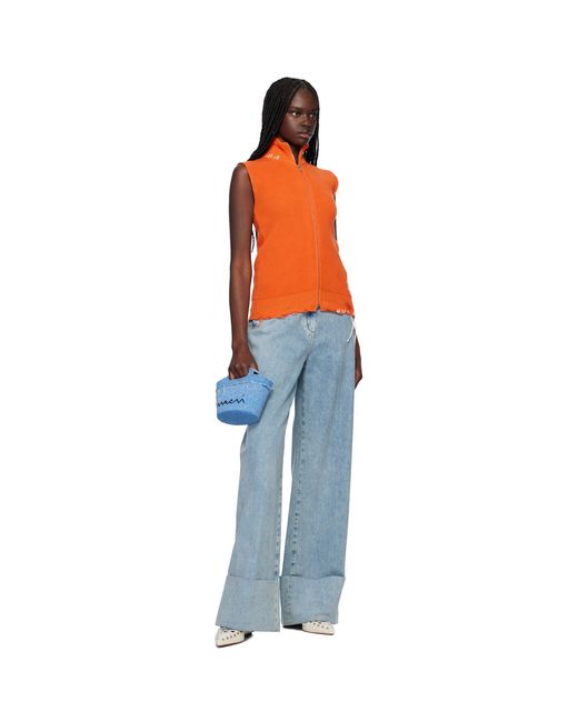 Marni Blue Tropicalia Micro Denim Tote