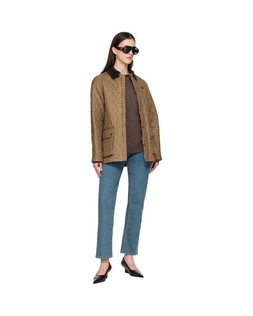Burberry Brown Quilted Coated Cotton Barn Jacket