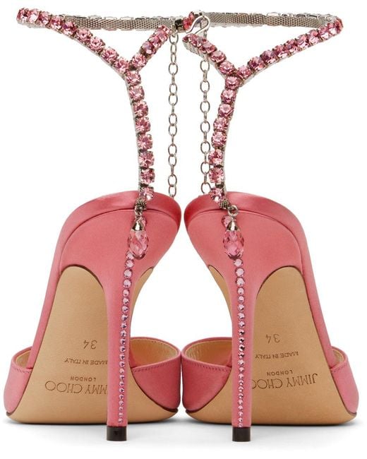 Jimmy Choo Pink Saeda 100 Heeled Sandals
