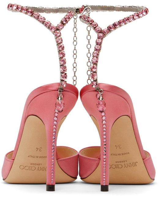 Sandales à talon aiguille saeda 100 roses Jimmy Choo en coloris Pink