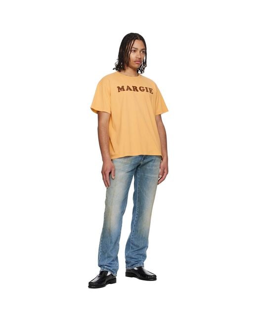 MM6 by Maison Margiela Blue Vintage Jersey 'Margie' T-Shirt for men