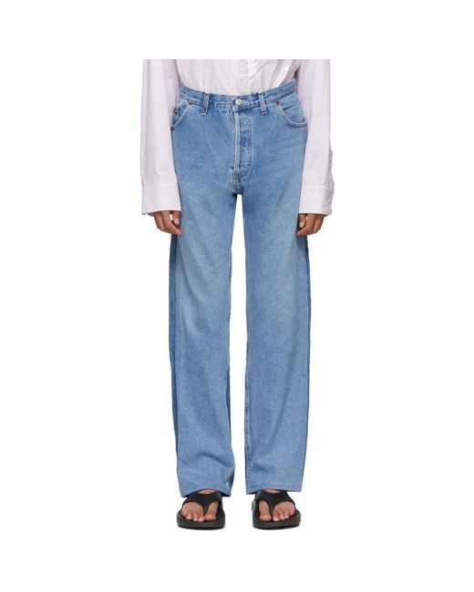 Bless Blue Levis Edition Two-tone Pleatfront Jeans for men
