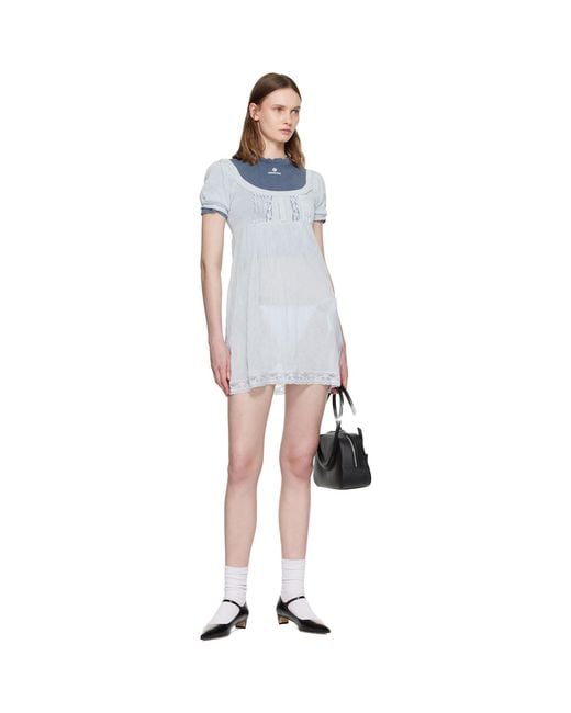 ShuShu/Tong Black Boatneck Puff Sleeve Knit Minidress