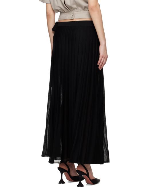 REMAIN Birger Christensen ブラック ニット ラップ マキシスカート Black