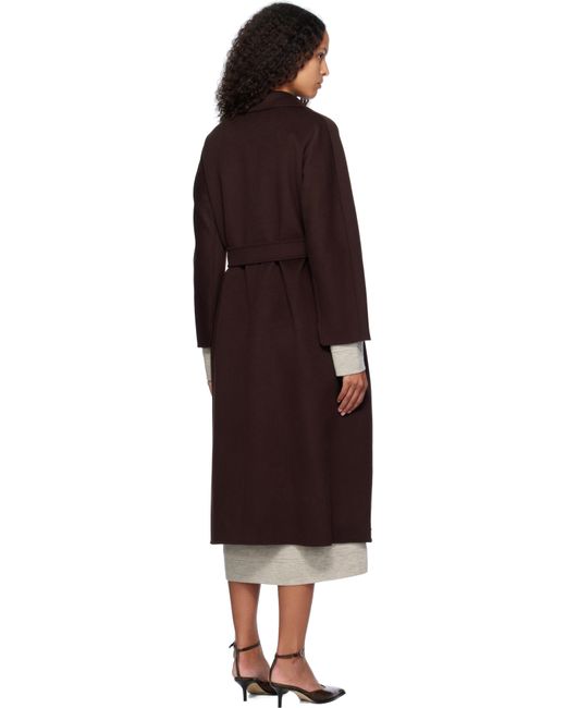 Max Mara Black Burgundy Esturia Coat