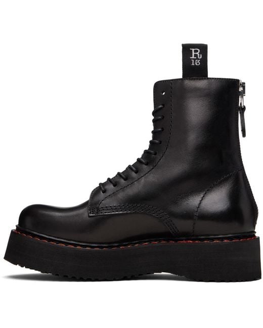 R13 Black Single Stack Boots