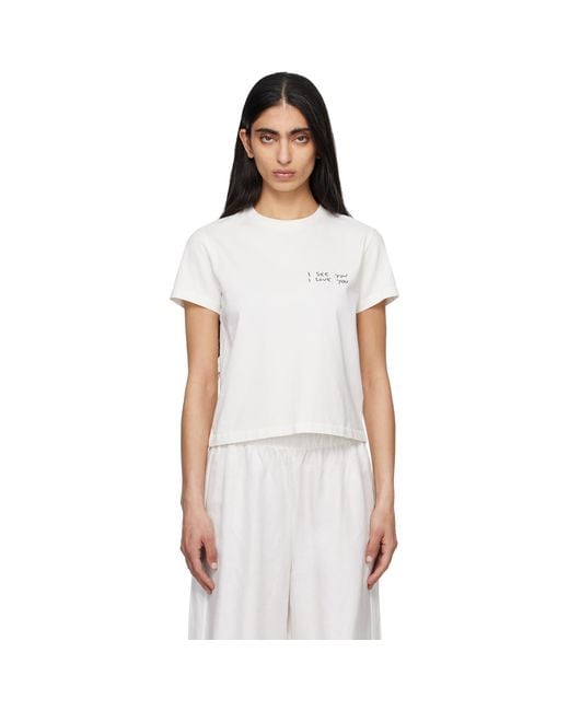 Anine Bing Yellow Shelley 'I See You I Love You' T-Shirt