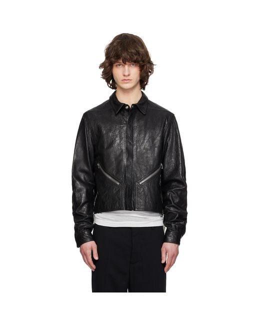Rick Owens Black Temple Tour Alice Leather Overshirt for men