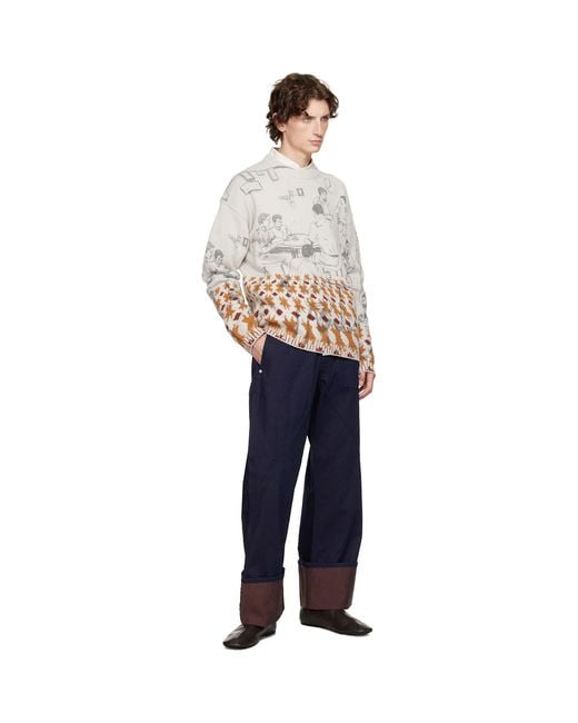 J.W. Anderson Multicolor Print Jacquard Sweater for men