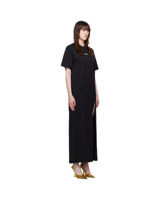 MSGM Black Oversized Maxi Dress
