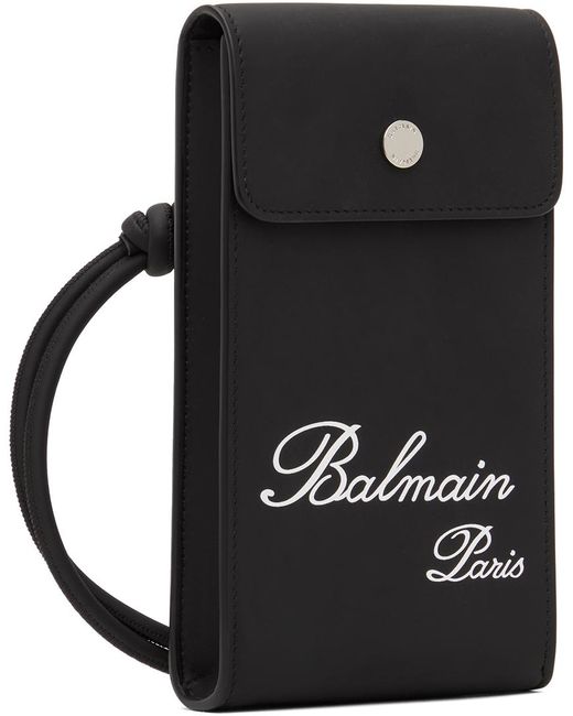 Balmain Black Faux-leather Pouch for men