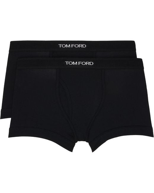 Tom Ford Black Two-Pack Cotton Modal Boxer Briefs for men