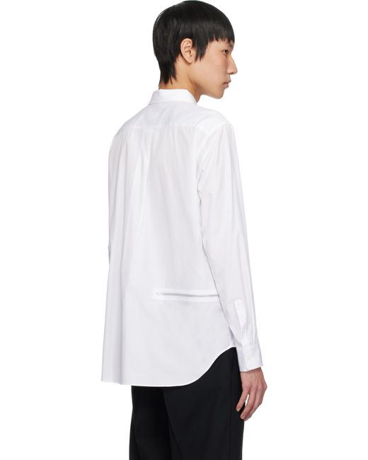 メンズ Comme des Garçons ホワイト コットンブロード シャツ White