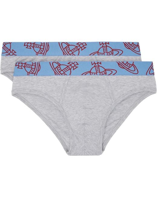Vivienne Westwood Gray Two-Pack Slip Band Briefs for men