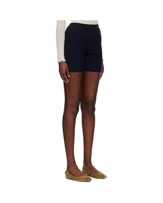 Maison Kitsuné Blue Baby Fox Patch Fine Ribbed Shorts