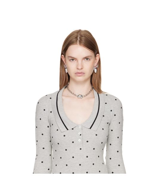 Jiwinaia Black Ssense Exclusive 'For You' Pearl Earrings