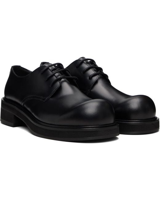 Acne Black Leather Lace-Up Derbys for men