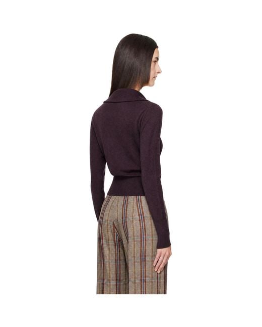 Vivienne Westwood Purple Tie Bea Long Sleeve Polo