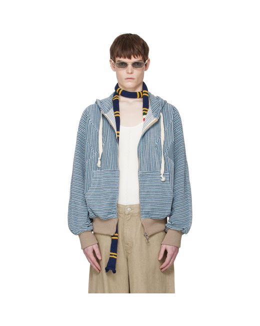 Edward Cuming Blue Flex Hoodie for men
