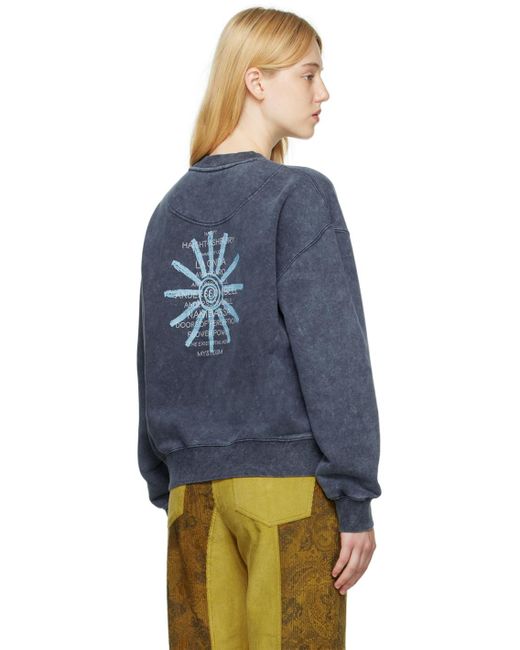 ANDERSSON BELL Blue Heart Overdyed Sweatshirt