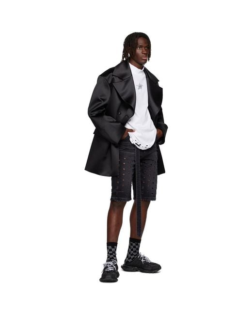 we11done Black Non-Stretch Denim Shorts for men
