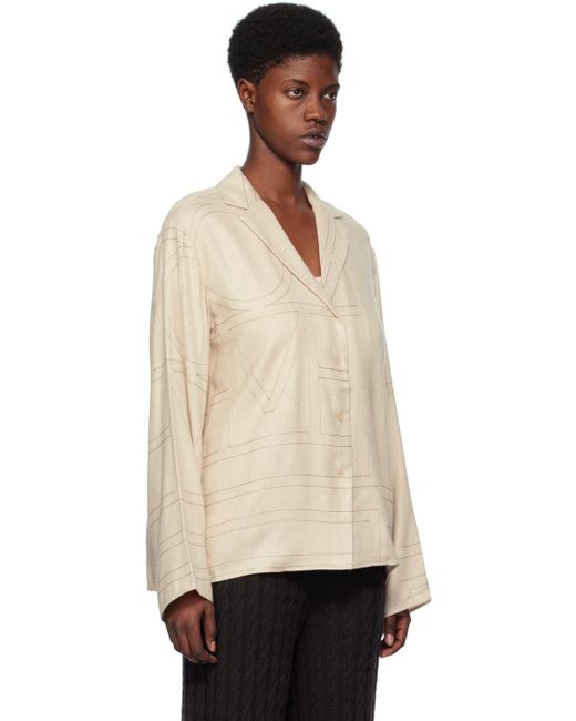 Chemise De Pyjama À Monogrammes Totême  en coloris Black