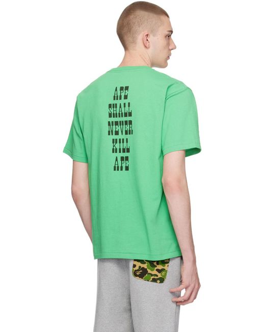 A Bathing Ape Green Classic Baby Milo T-shirt for men