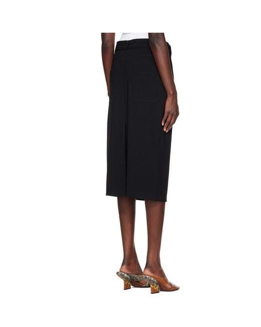 Proenza Schouler Black Carine Cargo Midi Skirt