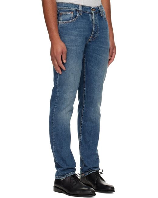 Nudie Jeans Blue Solid Ollie Jeans for men