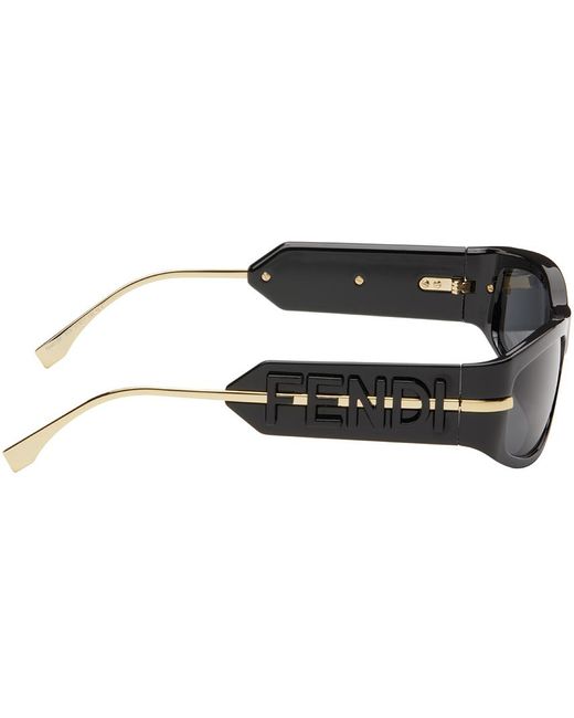 Fendi Black & Gold Graphy Sunglasses for men