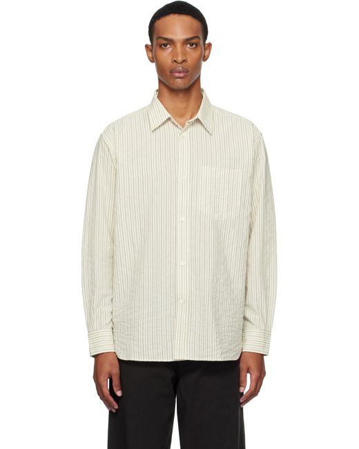 Norse Projects Black Mo Oversized Striped Shirt for men