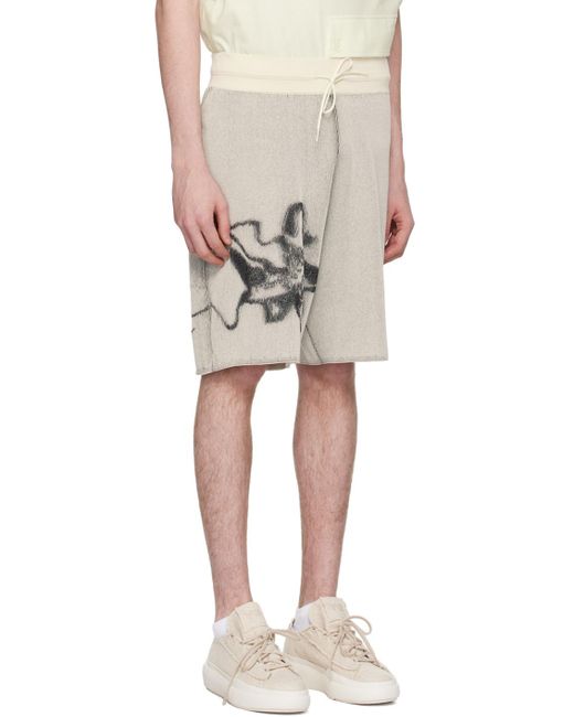 Y-3 Natural Off-white Graphic Shorts for men