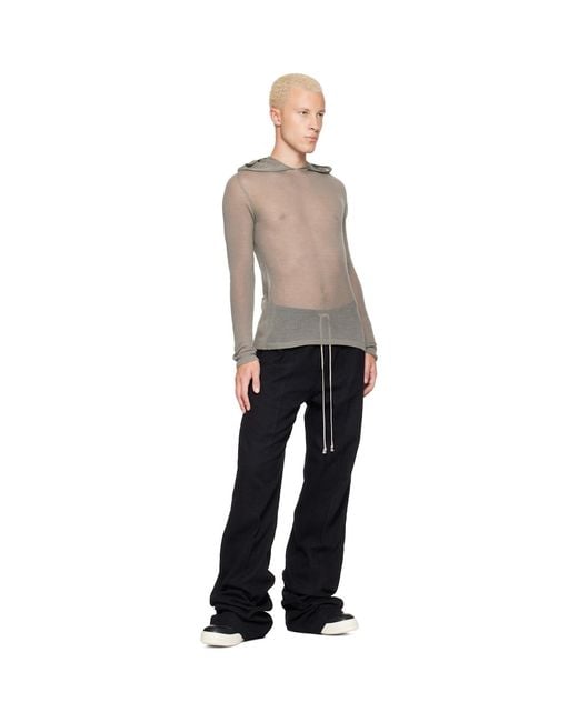 Rick Owens Natural Tower Sheer Hoodie for men