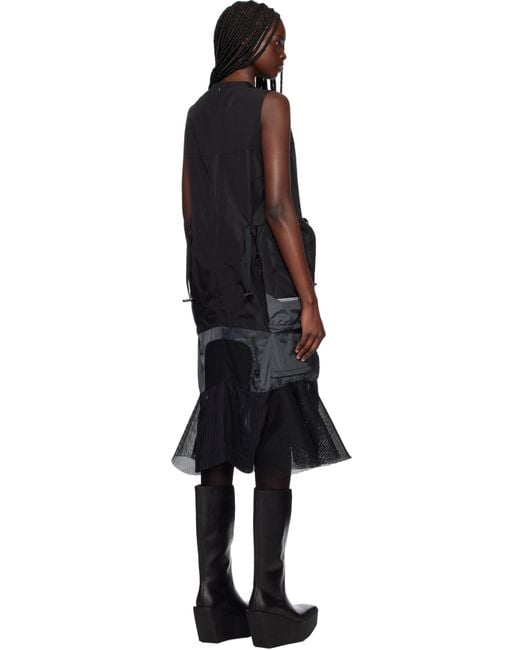 Junya Watanabe Black Paneled Midi Dress
