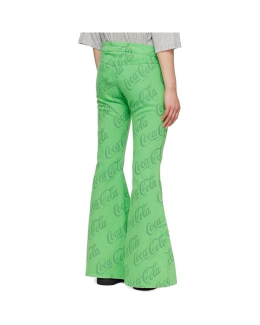 ERL Green Jacquard Jeans