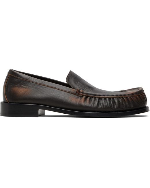 Dries Van Noten Black Leather Loafers for men