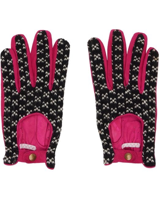 JULIE KEGELS Pink Leather Gloves