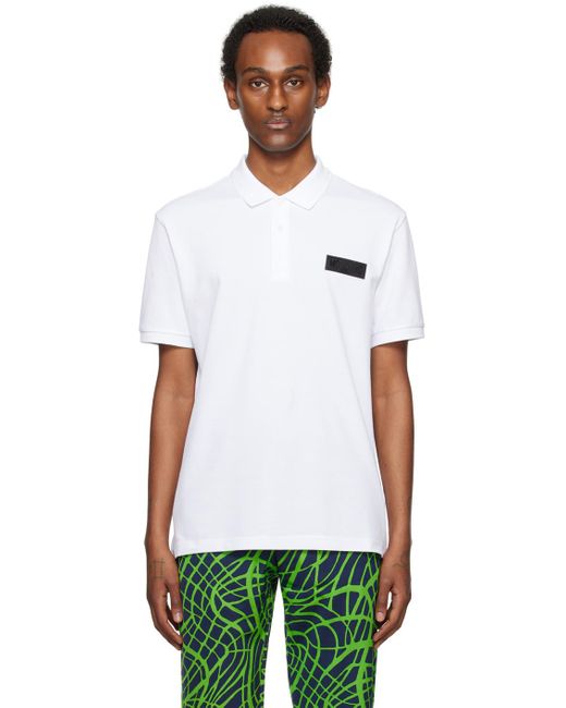 Moschino Green White Patch Polo for men