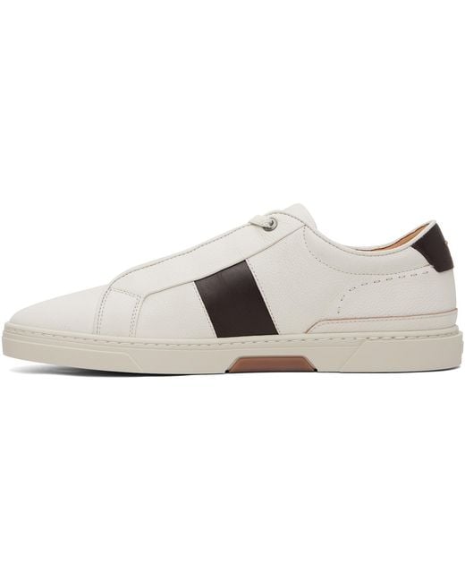 Boss White Gary Leather Sneakers for men