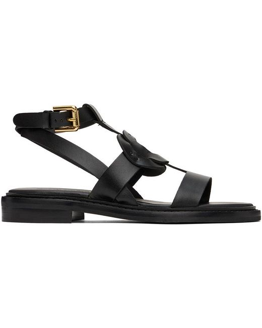 See By Chloé Black Loys Flat Sandals | Lyst