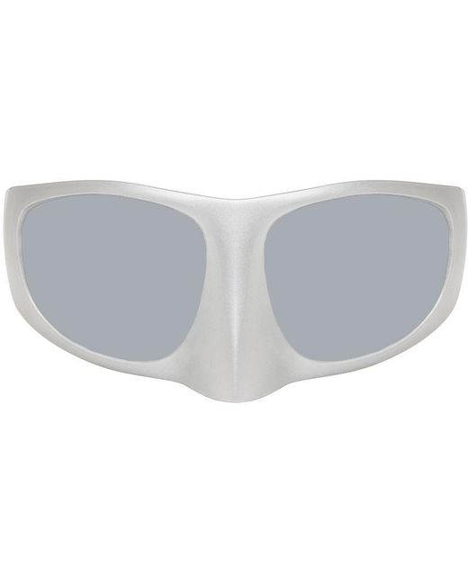Linda Farrow Black Ssense Exclusive Silver 'the Mask' Sunglasses for men