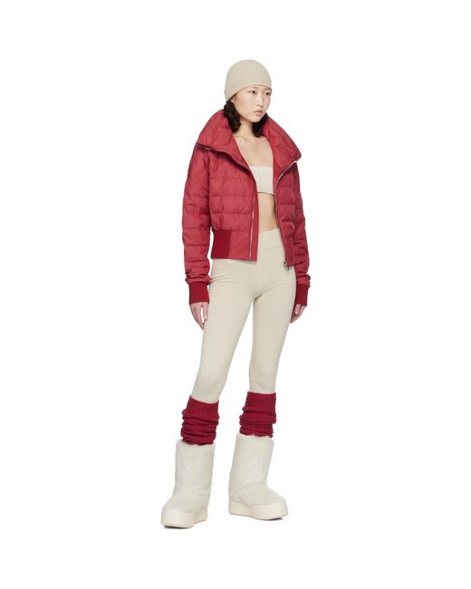 Rick Owens Red Moncler + Cropped Down Jacket