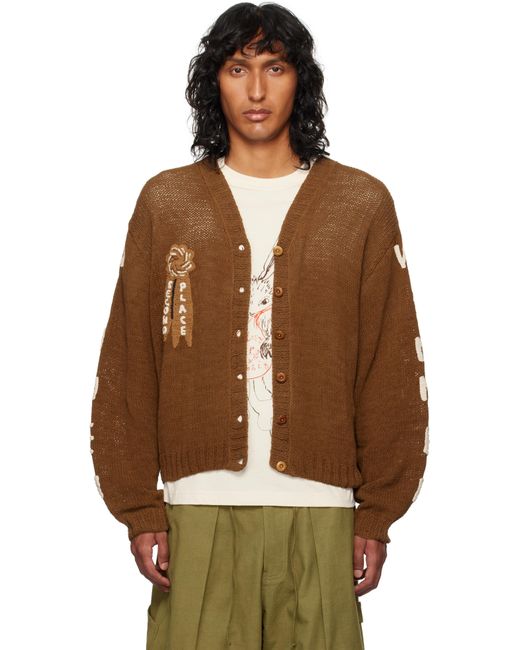 STORY mfg. Brown Twinsun Knit Cardigan for men